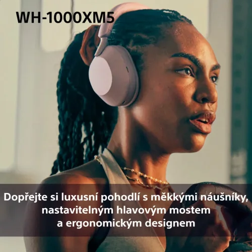 SONY WH-1000XM5 Smoky Pink (Bluetooth sluchátka s noise cancelling)