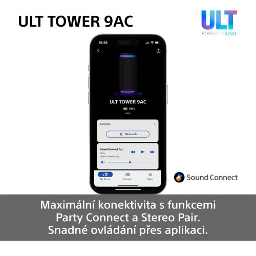 SONY ULT TOWER 9AC Black - Karaoke party systém (SRS-ULT900AC)