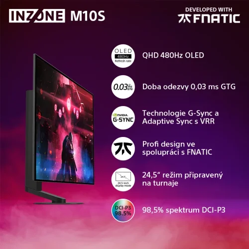 SONY INZONE M10S (SDM-27Q10S) - herní monitor, 1440p, OLED, 480Hz