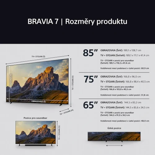 SONY BRAVIA 7 | 75" 4K HDR QLED Mini-LED, IMAX Enhanced, Android TV (K75XR70)