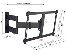 Vogel’s TVM 3843 (nástěnný držák pro TV); 50" - 100" max 55Kg