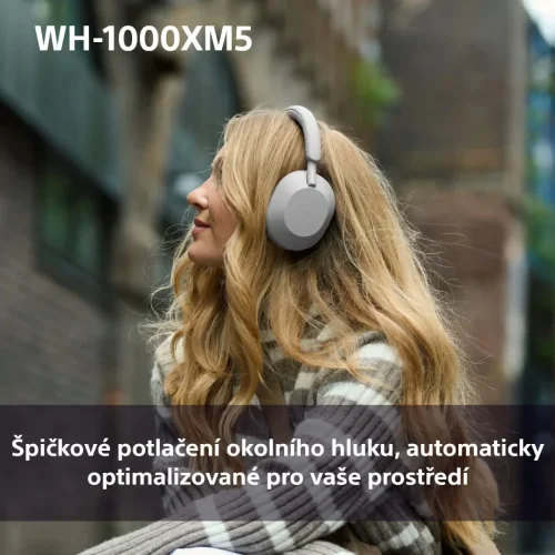 SONY WH-1000XM5 Silver (Bluetooth sluchátka s noise cancelling)
