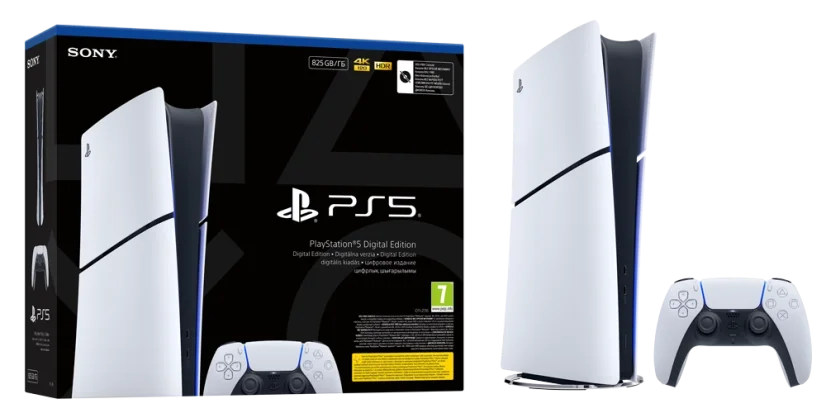 PlayStation 5 Slim, SSD 825GB Digital + hra Astro's Playroom (verze bez mechaniky) - ROZBALENO