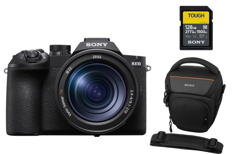 SONY Cyber-shot DSC-RX10 V (ultrazoom fotoaparát vše v jednom) + SONY SF-M128T (SD karta TOUGH 128GB V60) + SONY LCS-AMB (Brašna)