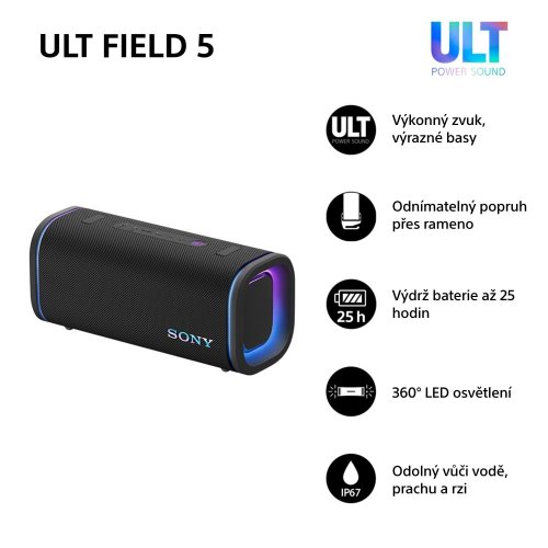 SONY ULT FIELD 5 Black - Bluetooth reproduktor (SRS-ULT50)