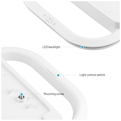 Stojánek FIXED pro PlayStation 5,  Slim a Pro s RGB LED podsvícením, bílý