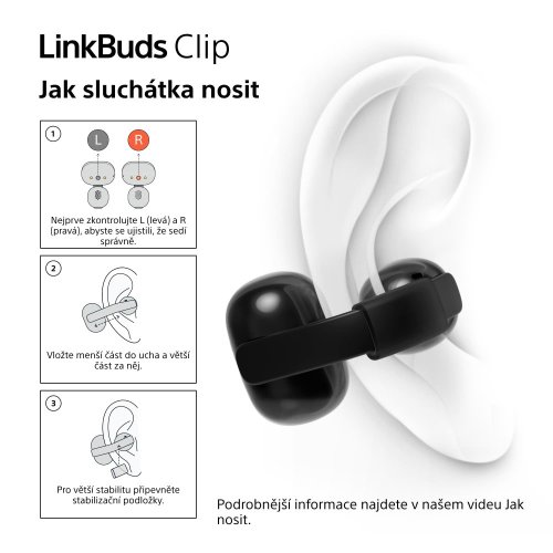 SONY LinkBuds Clip Černá (WF-LC900B) - bezdrátová sluchátka