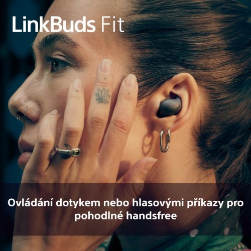 SONY Linkbuds Fit Black - Bluetooth sluchátka s noise cancelling (WF-LS910NB)