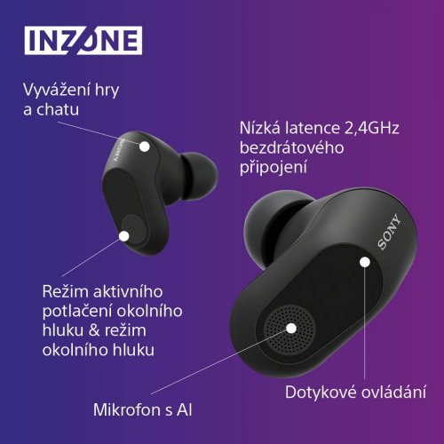 SONY INZONE Buds Black - Gaming sluchátka (WF-G700NB)