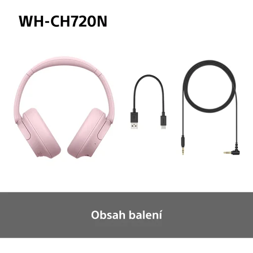 SONY WH-CH720N Růžová (Bluetooth sluchátka s noise cancelling)