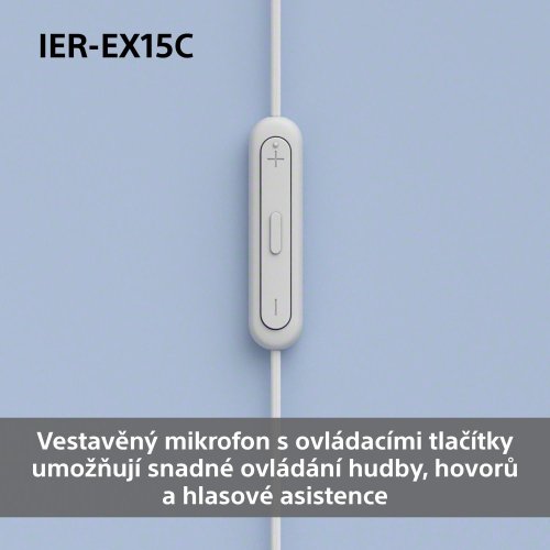 SONY IER-EX15C Bílá (Kabelová sluchátka s USB-C a mikrofonem)