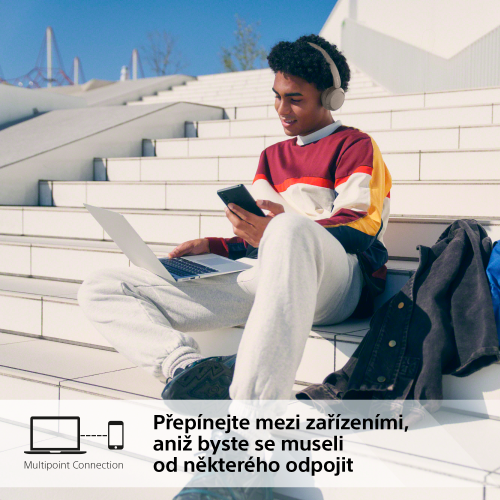 SONY WH-CH520 Krémová (Bluetooth sluchátka)
