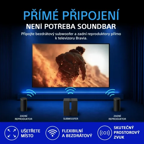 SONY BRAVIA Theatre Rear 9 | Doplňkové bezdrátové zadní reproduktory s celkovým výkonem 180 W (SA-RS9)