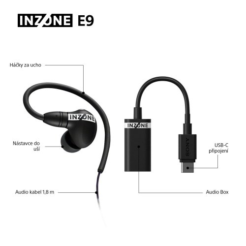 SONY INZONE E9 Black - Gaming sluchátka (IER-G900B)