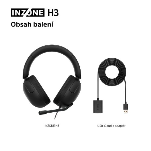 SONY INZONE H3 Black - Gaming sluchátka (MDR-G300B)