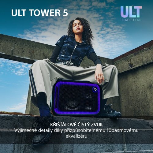 SONY ULT TOWER 5 - výkon 300W, výdrž baterie až 20h (SRSULT500) - 2 KUSY - STEREO