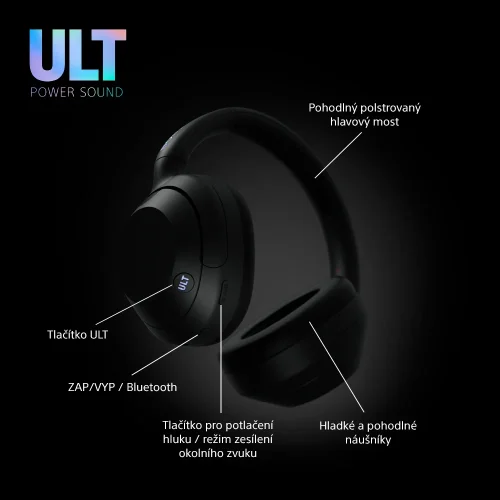 SONY ULT WEAR Black - Bluetooth sluchátka s noise cancelling (WH-ULT900N)
