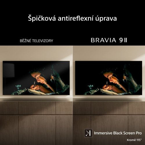 SONY BRAVIA 9 II True RGB - 85" 4K, 120Hz, XR procesor, CalMAN kalibrace, Google TV (K85XR95M2)