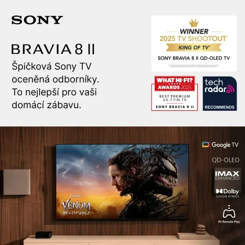 SONY BRAVIA 8 II | 65" 4K HDR QD-OLED, IMAX Enhanced, Google TV (K65XR8M2)