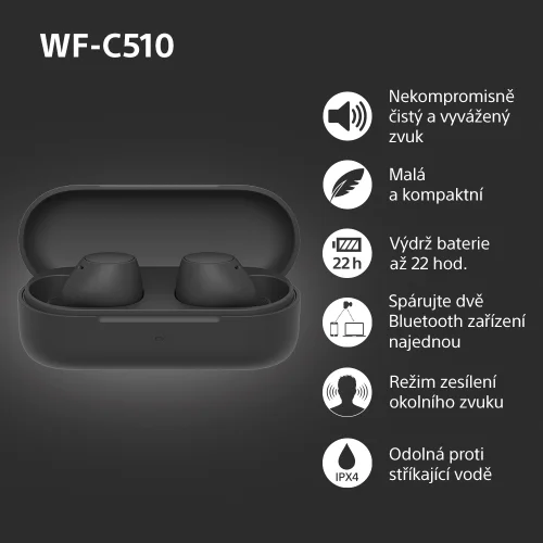 SONY WF-C510 Black (Bluetooth sluchátka)