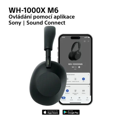 SONY WH-1000XM6 Black (Bluetooth sluchátka s noise cancelling)