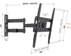 Vogel´s UP 4043 (nástěnný držák pro TV s ramenem); 32" - 65" max 25Kg