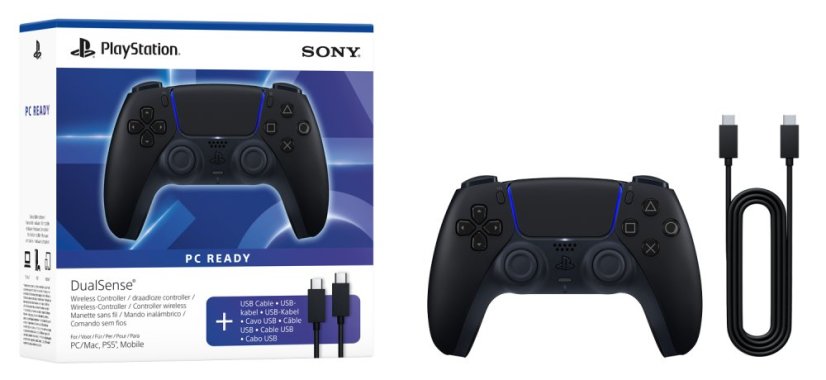 SONY DualSense Wireless Controller Midnight Black + kabel USB pro PC (Steam)