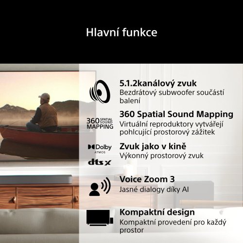 SONY BRAVIA Theatre Bar 7 + SONY BRAVIA Theatre Sub 7 | Soundbar s bezdrátovým subwooferem | 360 Spatial Sound Mapping | Dolby Atmos/DTS:X (HTA7100KIT)