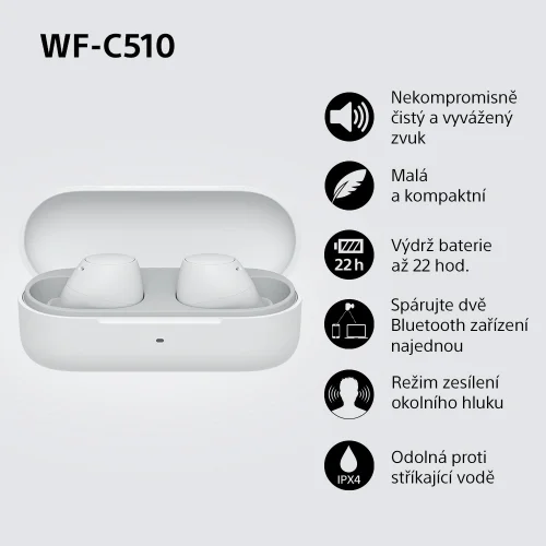 SONY WF-C510 White (Bluetooth sluchátka)
