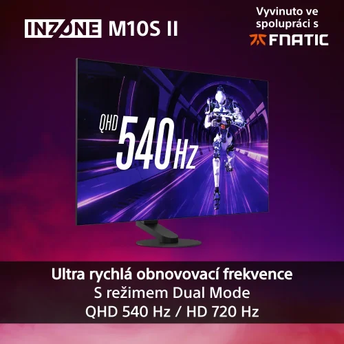 SONY INZONE M10S II (SDM-27Q102) - herní monitor 27", 1440p, OLED, 540Hz, 0.02ms