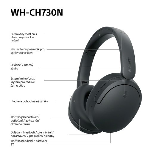 SONY WH-CH730N Modrá (Bluetooth sluchátka s noise cancelling)