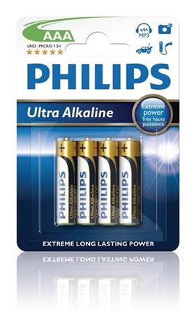 AAA baterie Philips LR03 1,5V - blistr po 4 kusech