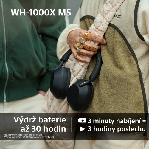 SONY WH-1000XM5 Black (Bluetooth sluchátka s noise cancelling)
