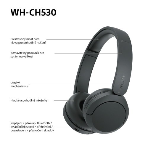 SONY WH-CH530 Černá (Bluetooth sluchátka)