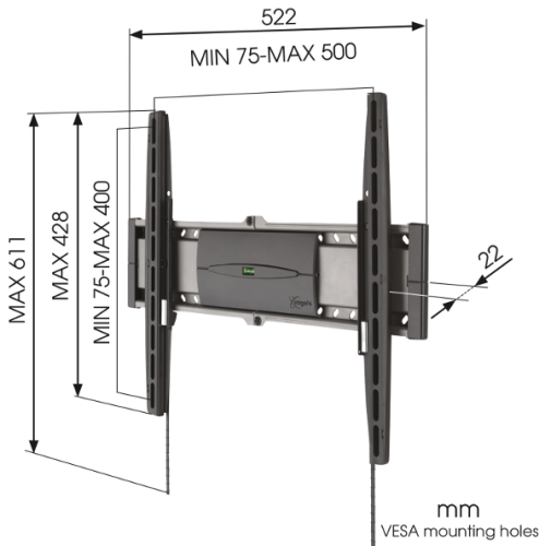 Vogel´s EFW 8206 (nástěnný držák pro TV); 32" - 55" max 30Kg