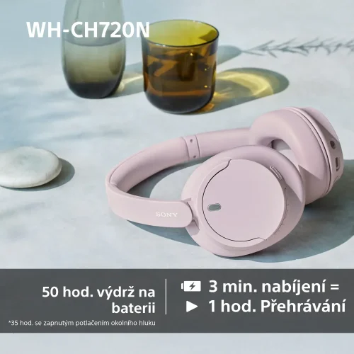 SONY WH-CH720N Růžová (Bluetooth sluchátka s noise cancelling)