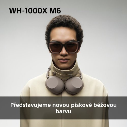 SONY WH-1000XM6 Sandstone (Bluetooth sluchátka s noise cancelling)