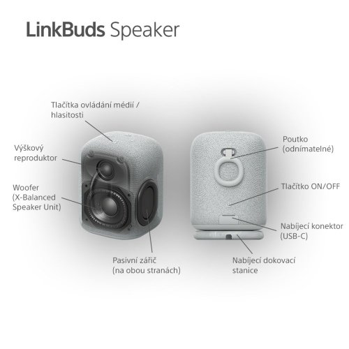 SONY LinkBuds Speaker Šedá - Bluetooth reproduktor (SRS-LS1H)