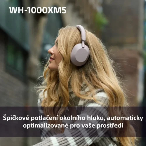 SONY WH-1000XM5 Smoky Pink (Bluetooth sluchátka s noise cancelling)