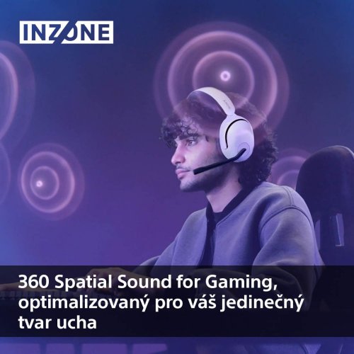 SONY INZONE H5 White - Gaming sluchátka (WH-G500W)