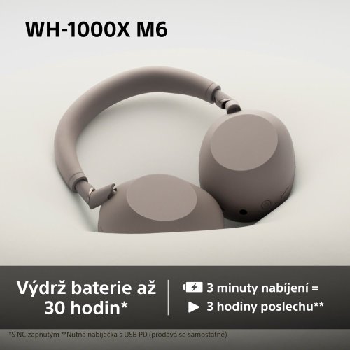SONY WH-1000XM6 Sandstone (Bluetooth sluchátka s noise cancelling)