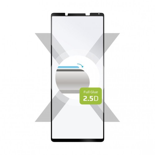 Sony Xperia 5 V - Ochranné tvrzené sklo FIXED Full-Cover, lepení přes celý displej, černé