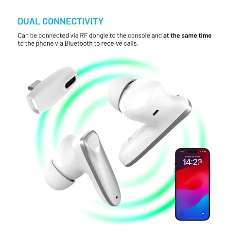 FIXED Game Pods TWS herní sluchátka (kompatibilní s PS5/PS4/Nintendo Switch 1) bílá