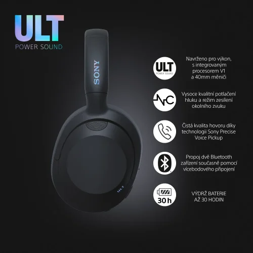 SONY ULT WEAR Black - Bluetooth sluchátka s noise cancelling (WH-ULT900N)