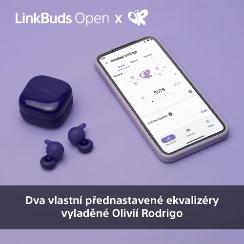 SONY LinkBuds Open Fialová x Olivia Rodrigo Edition  - Bluetooth sluchátka (WF-L910V) - ROZBALENO