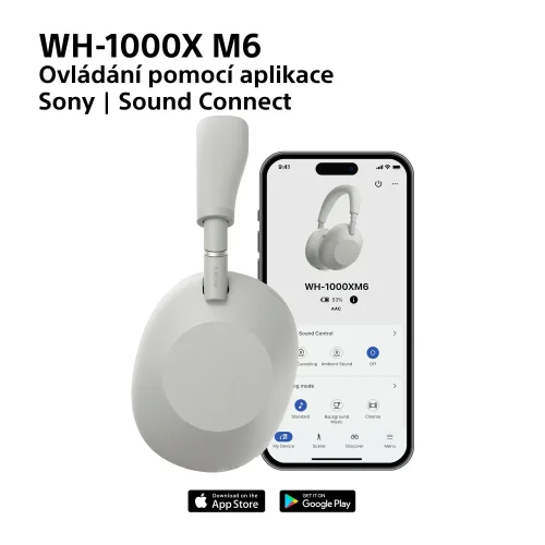 SONY WH-1000XM6 Silver (Bluetooth sluchátka s noise cancelling)