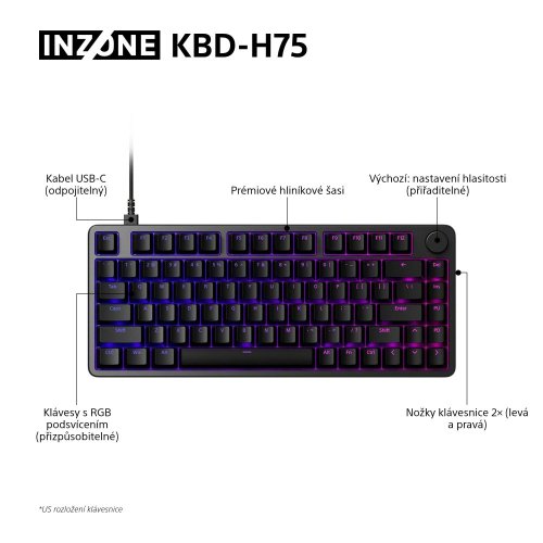 SONY INZONE KBD-H75 - gaming klávesnice (KBD-G900)
