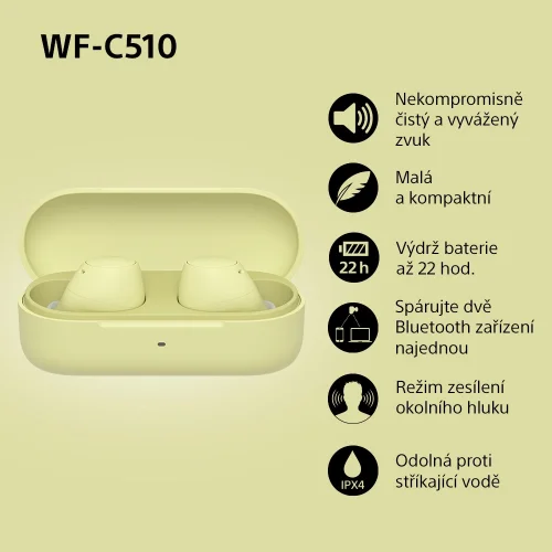 SONY WF-C510 Yellow (Bluetooth sluchátka)
