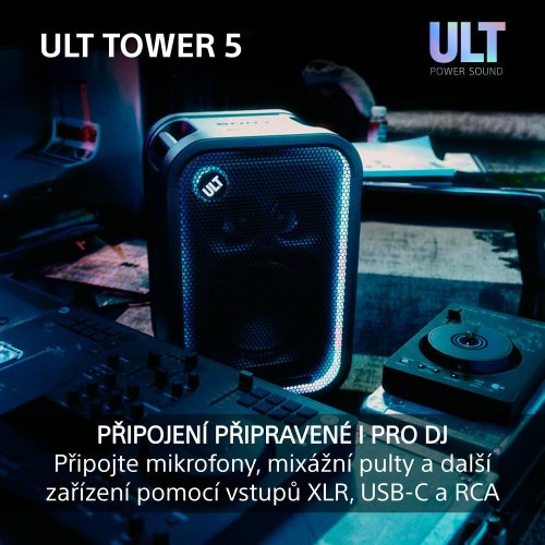 SONY ULT TOWER 5 - výkon 300W, výdrž baterie až 20h (SRSULT500) - 2 KUSY - STEREO