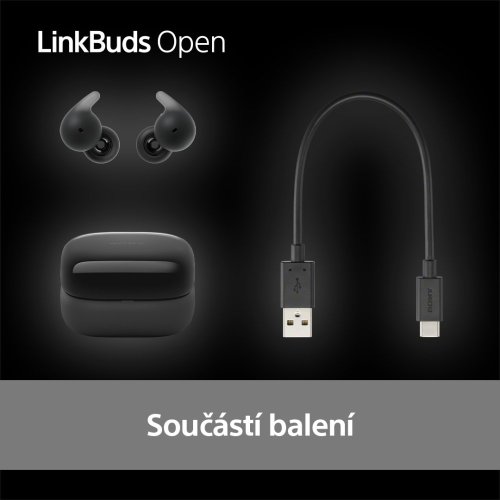SONY LinkBuds Open Černá - Bluetooth sluchátka (WF-L910B)